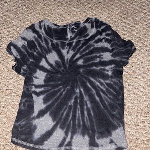 black and grey tie dye tee